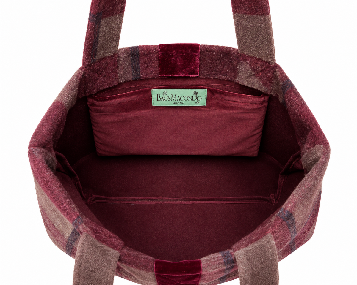 Shopper Lana Scozzese Bordeaux