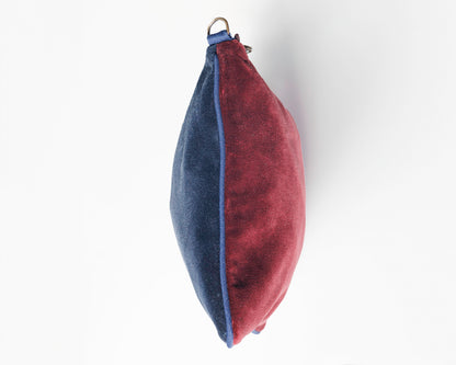 Vellutina bicolor Blu e Bordeaux