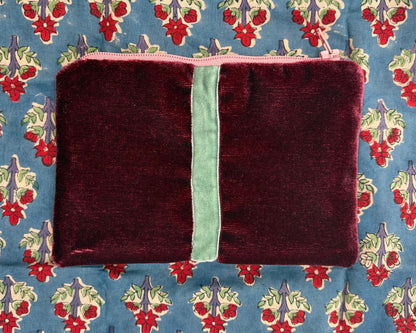 Bustina in velluto con tote bag Bordeaux e Tiffany