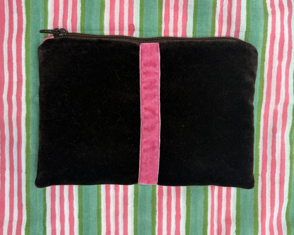 Bustina in velluto con tote bag Verde