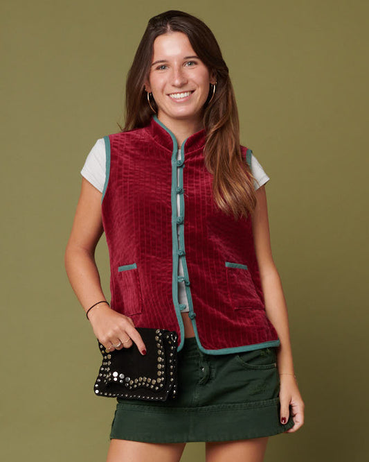 Gilet Lampone e Verde Acqua