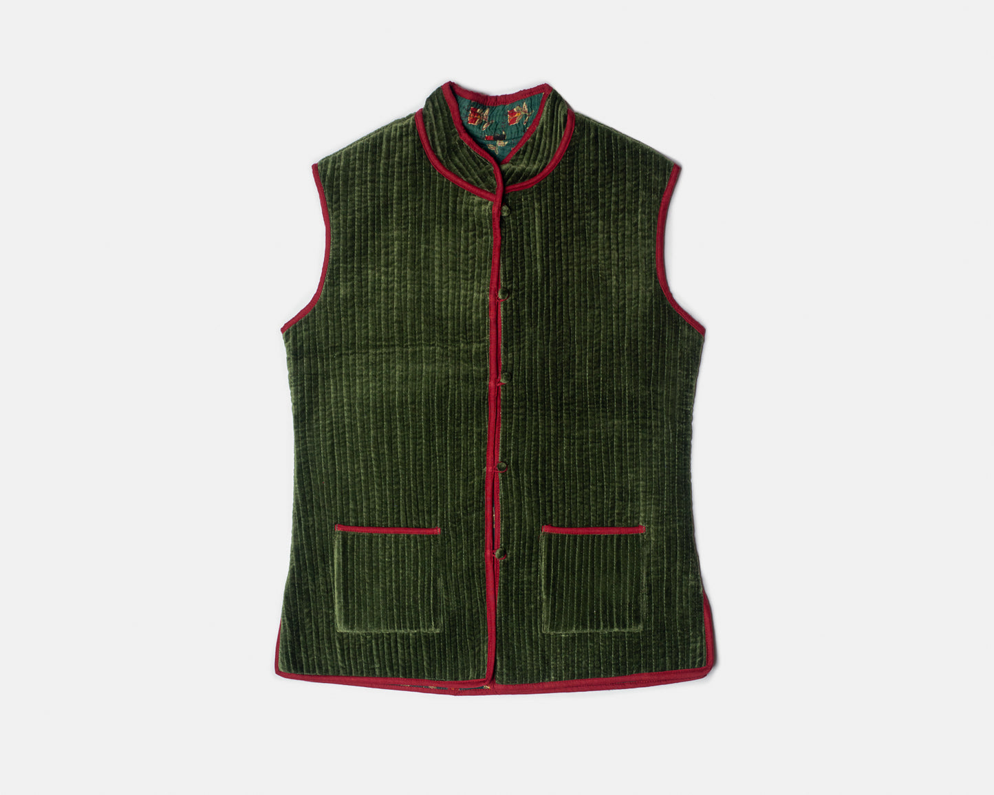 Gilet Verde e Bordeaux