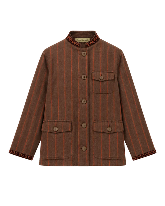 Giacca Magliano Marrone Riga Arancione