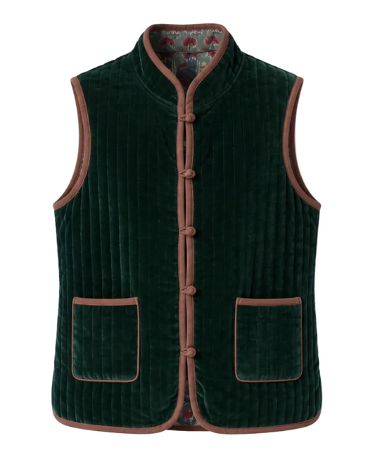 Gilet Verdone e marrone