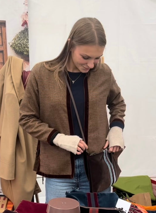 Giacca Pied-de-poule Marrone