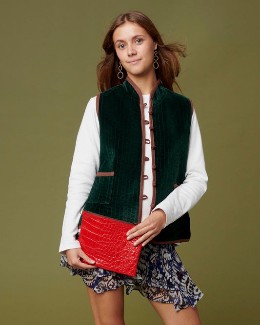Gilet Verdone e marrone