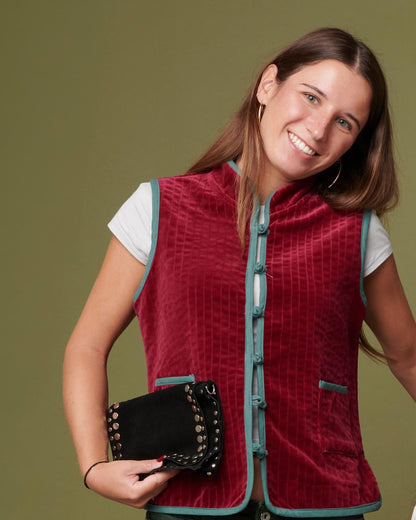Gilet Lampone e Verde Acqua