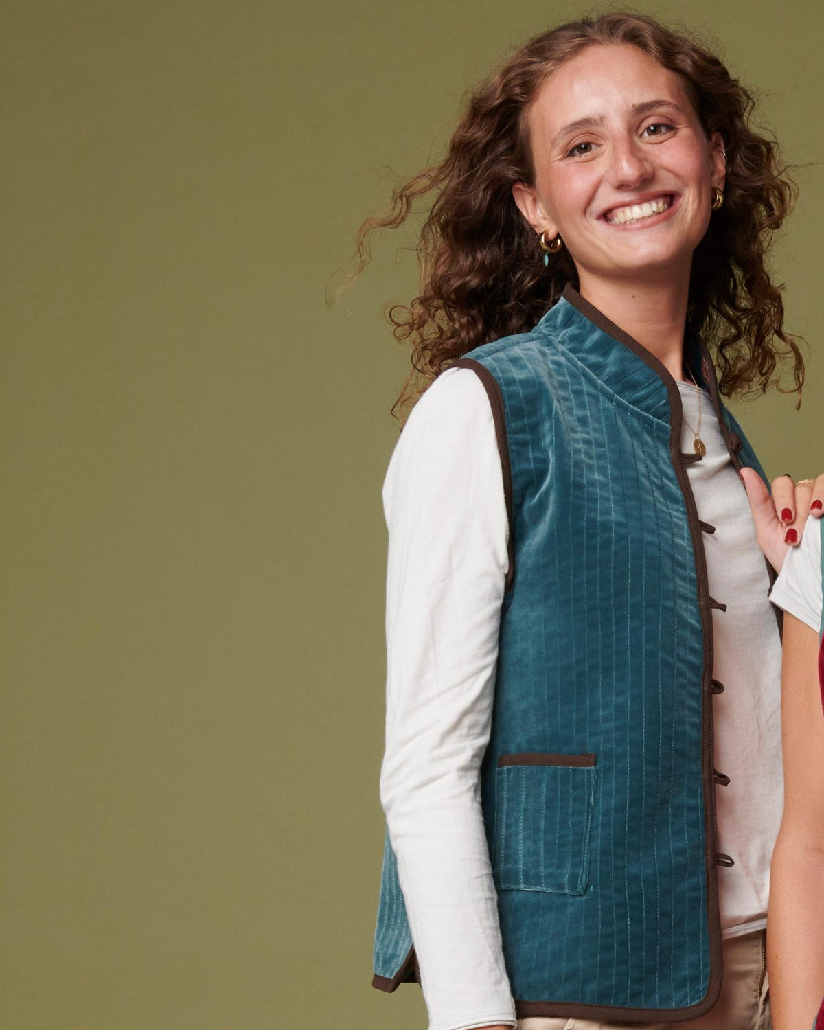 Gilet Azzurro Polvere e Marrone