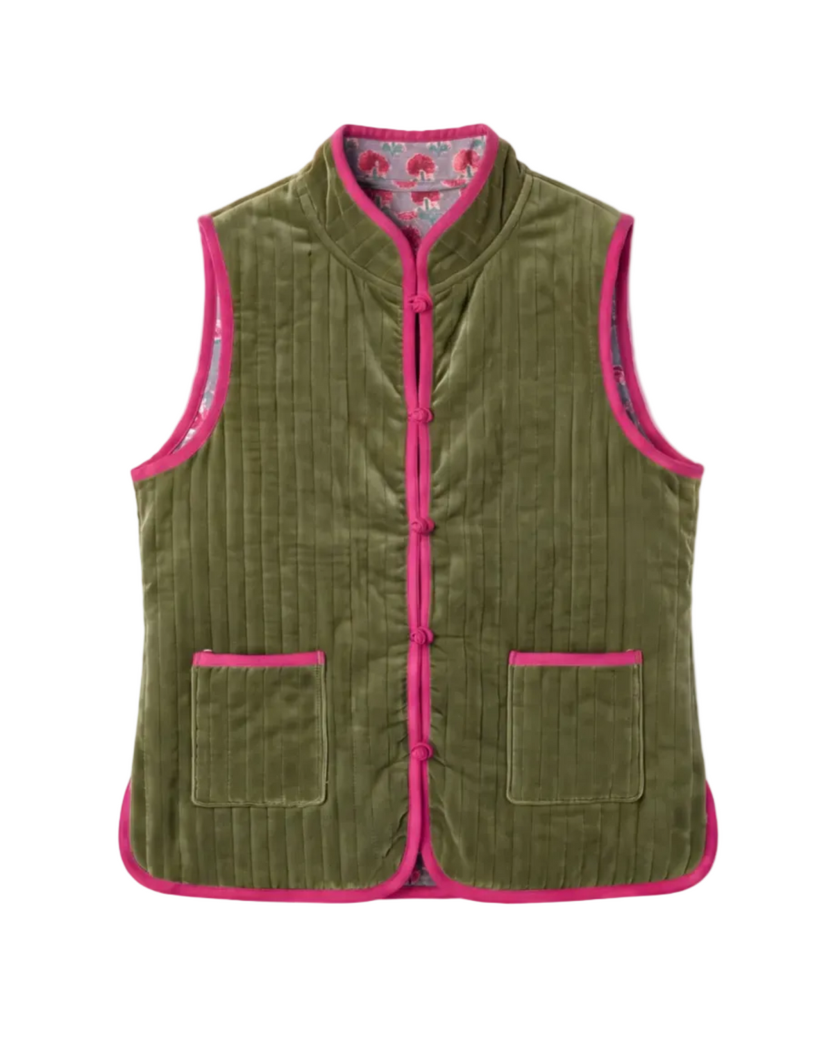 Gilet Verde Muschio e Rosa