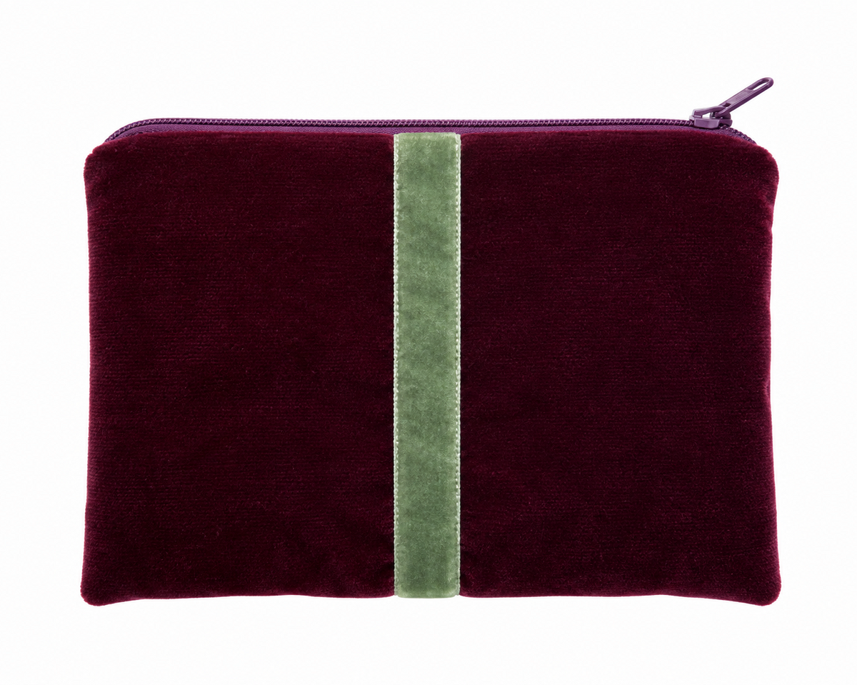 Bustina di Velluto Bordeaux e Verde acqua