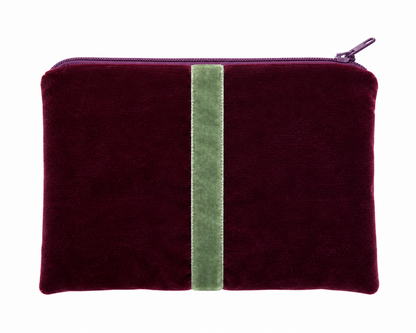 Bustina di Velluto Bordeaux e Verde acqua