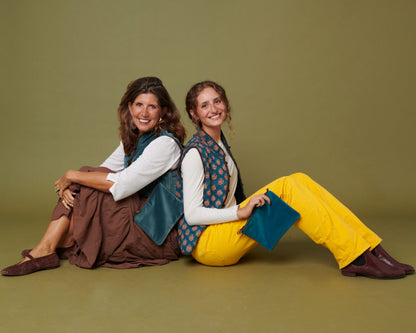 Gilet Azzurro Polvere e Marrone